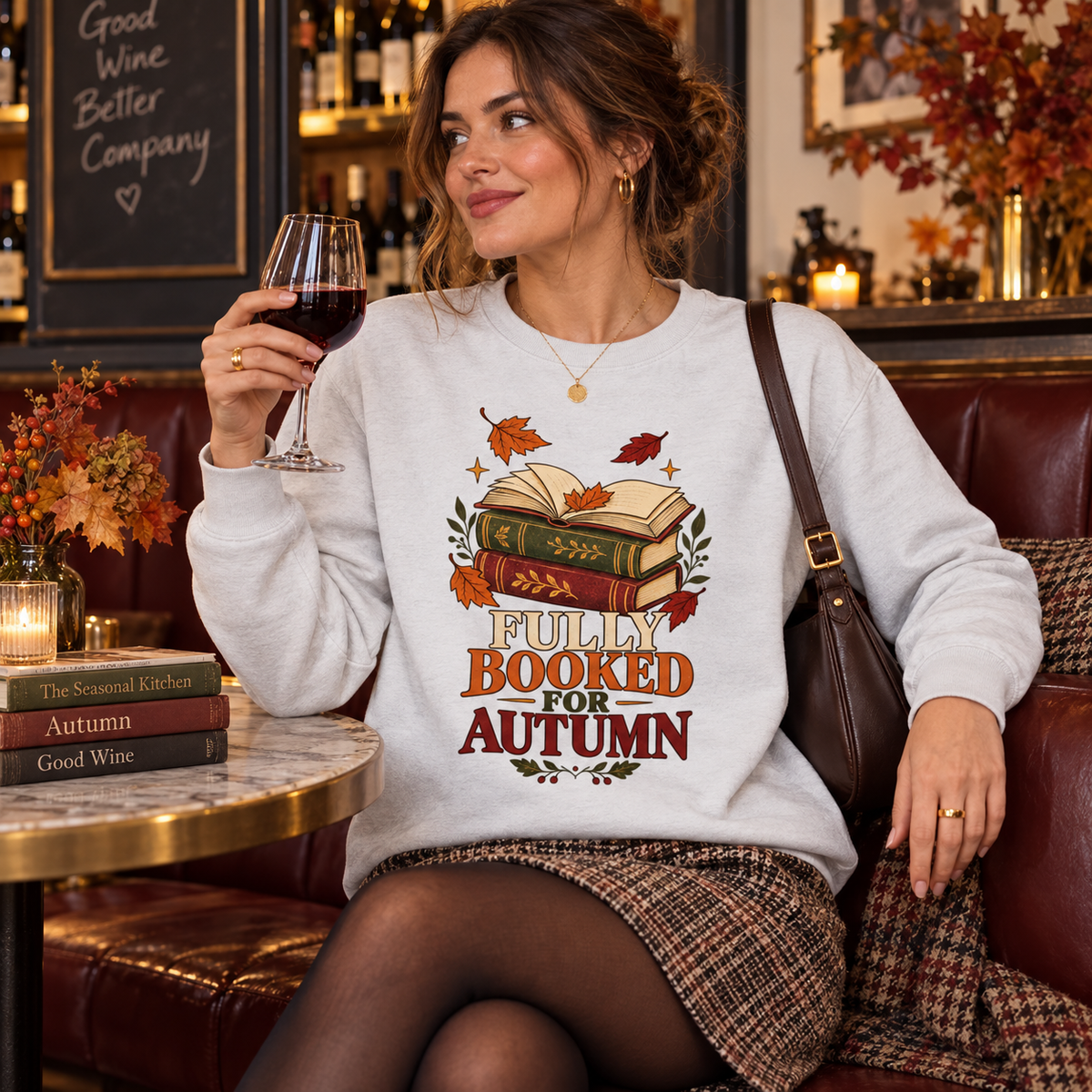Fully Booked for Autumn Women's Sweatshirt in Ash, seasonal lifestyle photo