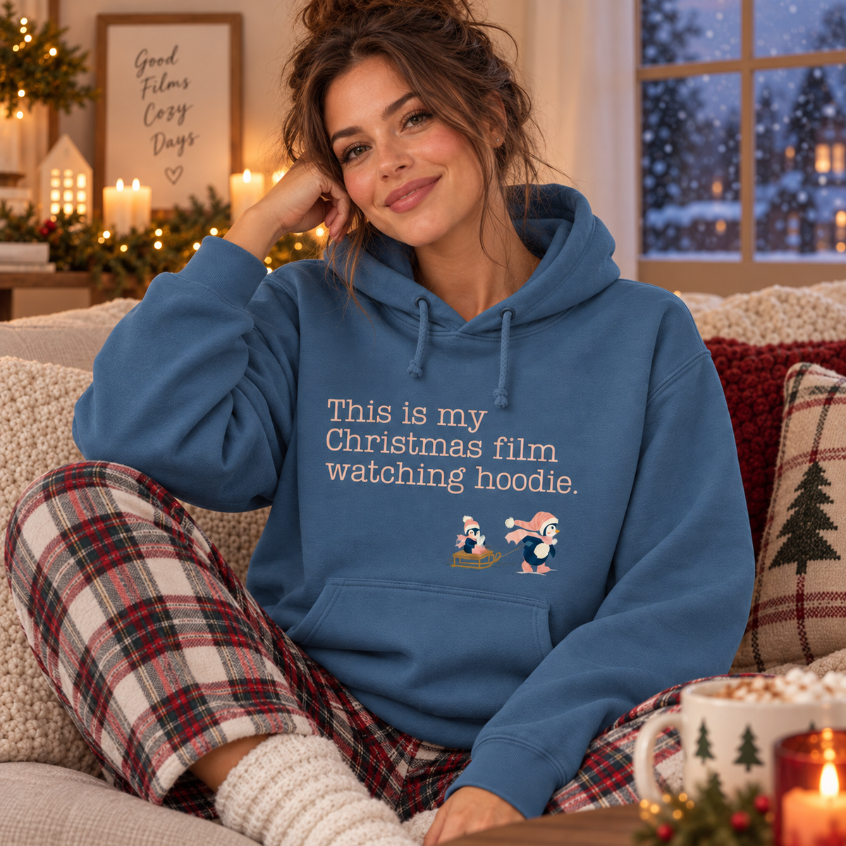 Christmas Film Watching Women’s Hoodie – Cosy Festive Gift