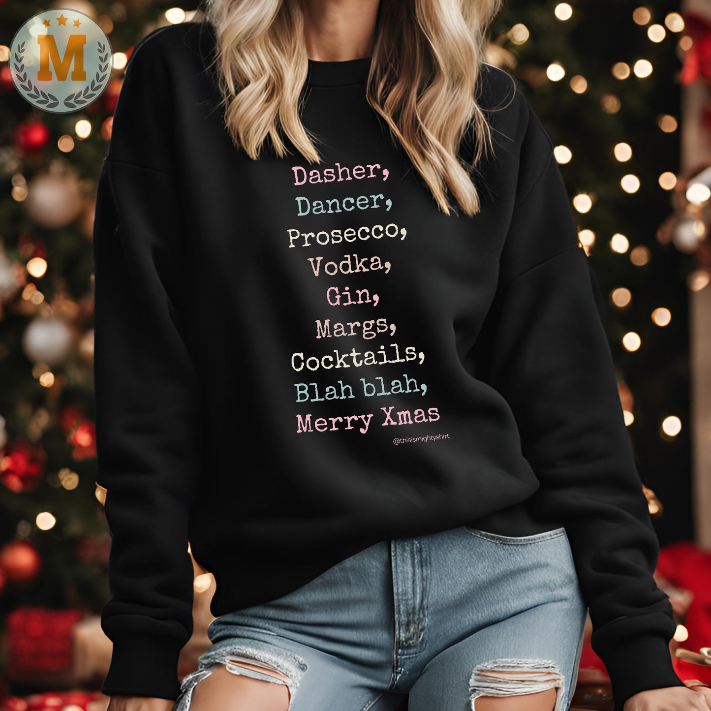 Christmas Reindeer Drinking Jumper