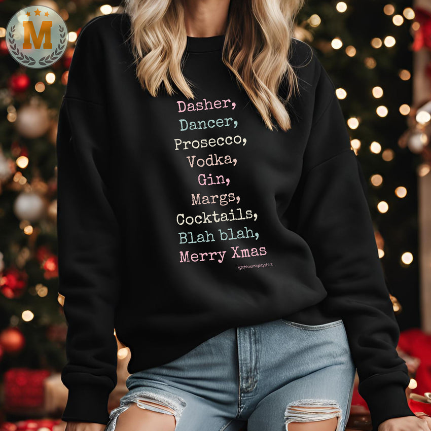 Christmas Reindeer Drinking Jumper – Funny Women's Festive Sweatshirt