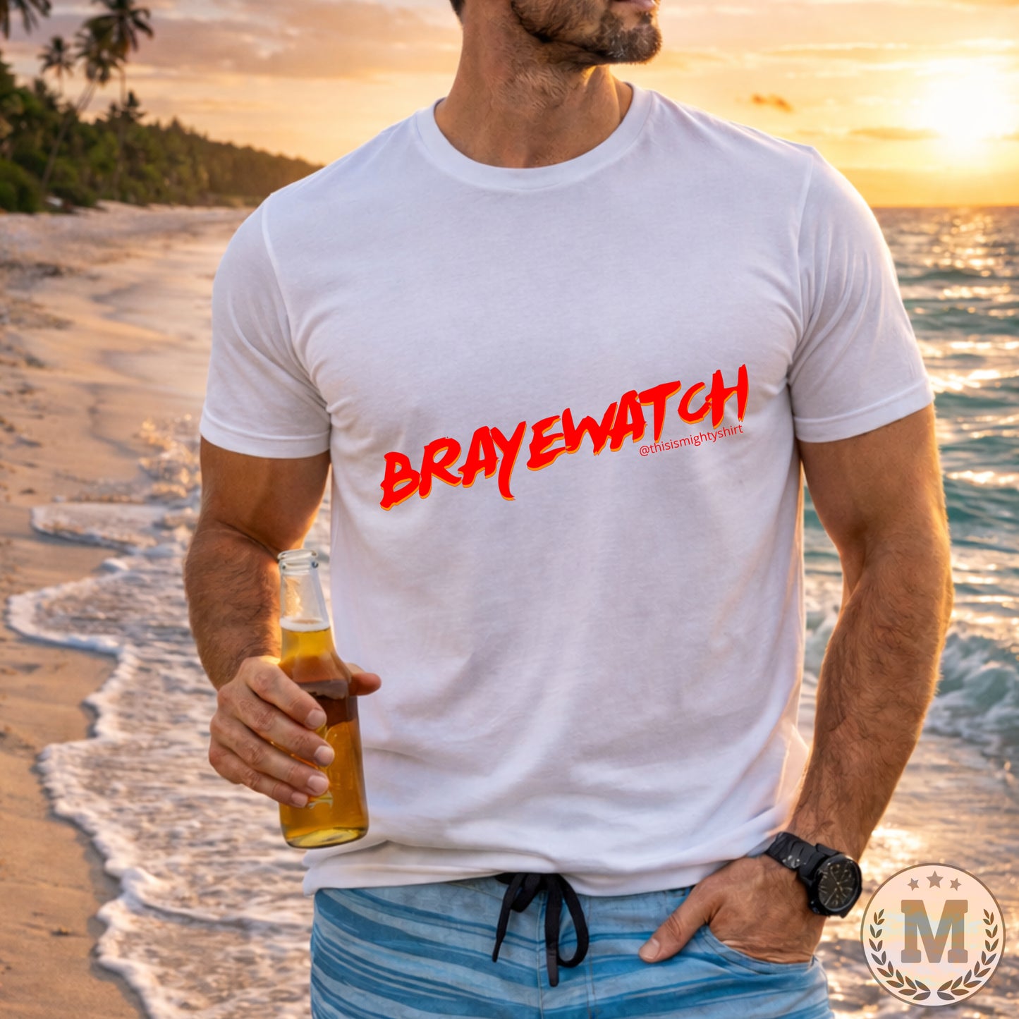 Brayewatch T-Shirt – Get Off My Sand (Front & Back Print)
