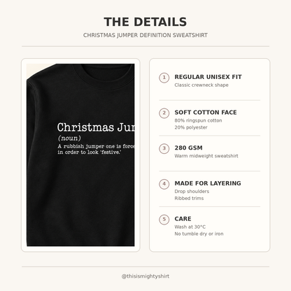 Christmas Jumper definition sweatshirt fabric, fit, features and care guide