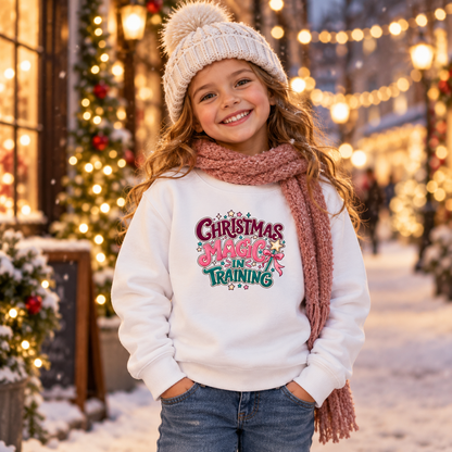 Christmas Magic in Training in Arctic White – festive lifestyle photo