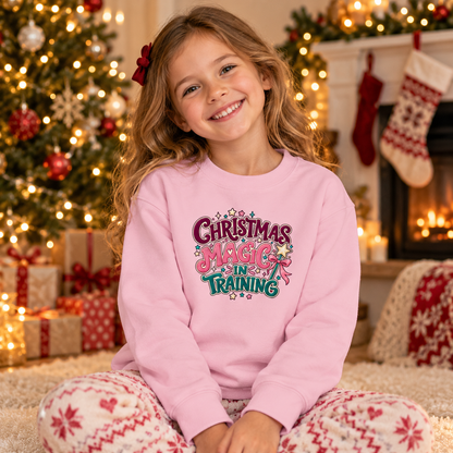 Christmas Magic in Training in Baby Pink – festive lifestyle photo