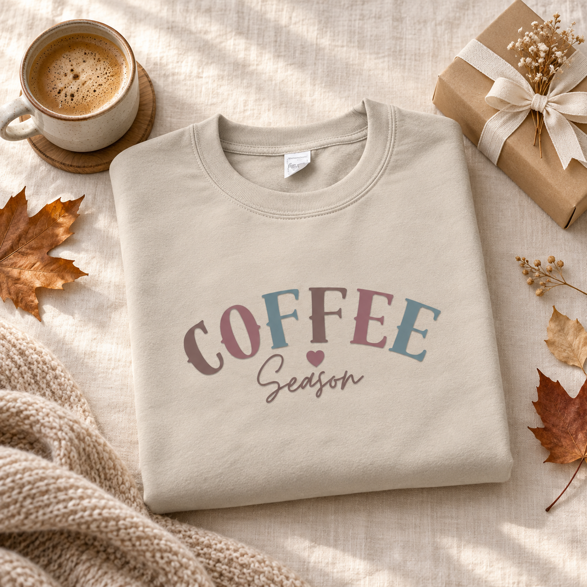 Natural Stone Coffee Season sweatshirt gift flat-lay