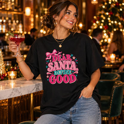 Dear Santa, Define Good in Black – festive lifestyle photo