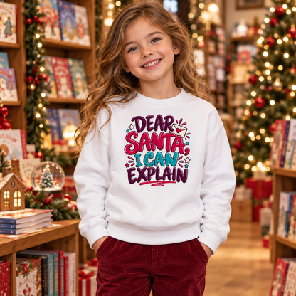 Dear Santa I can Explain in Arctic White – festive lifestyle photo