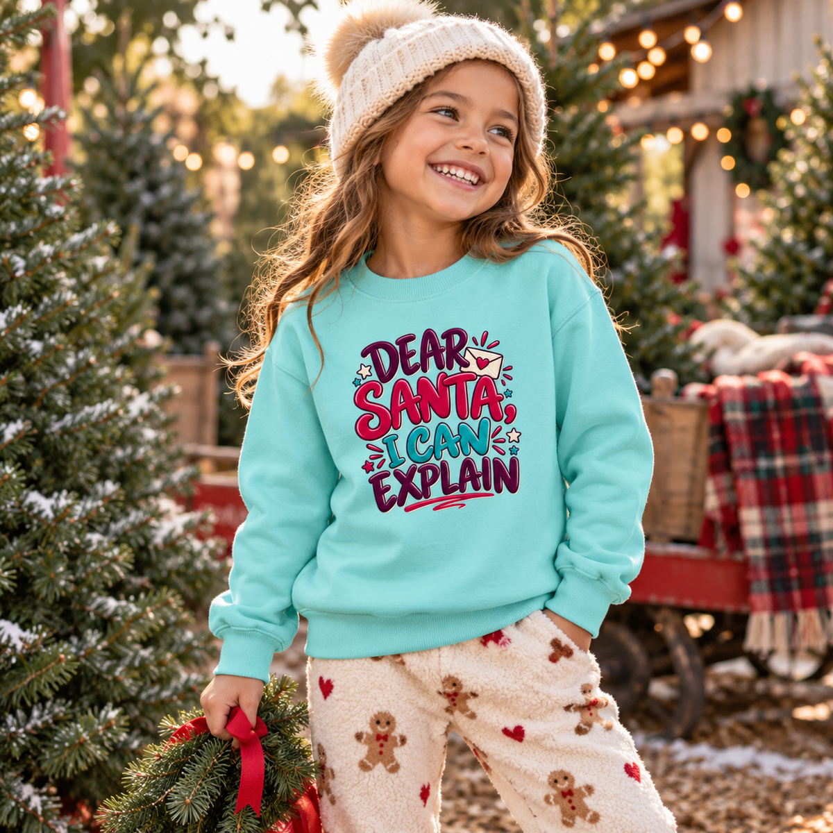 Dear Santa I can Explain in Peppermint – festive lifestyle photo
