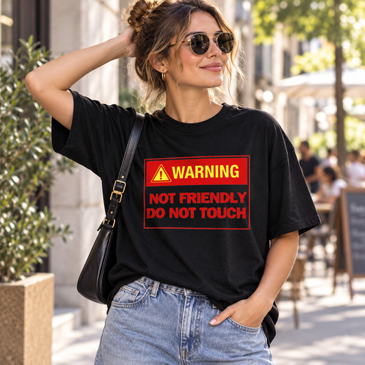 DO NOT TOUCH T-Shirt – Funny Warning Slogan Tee, lifestyle view 1