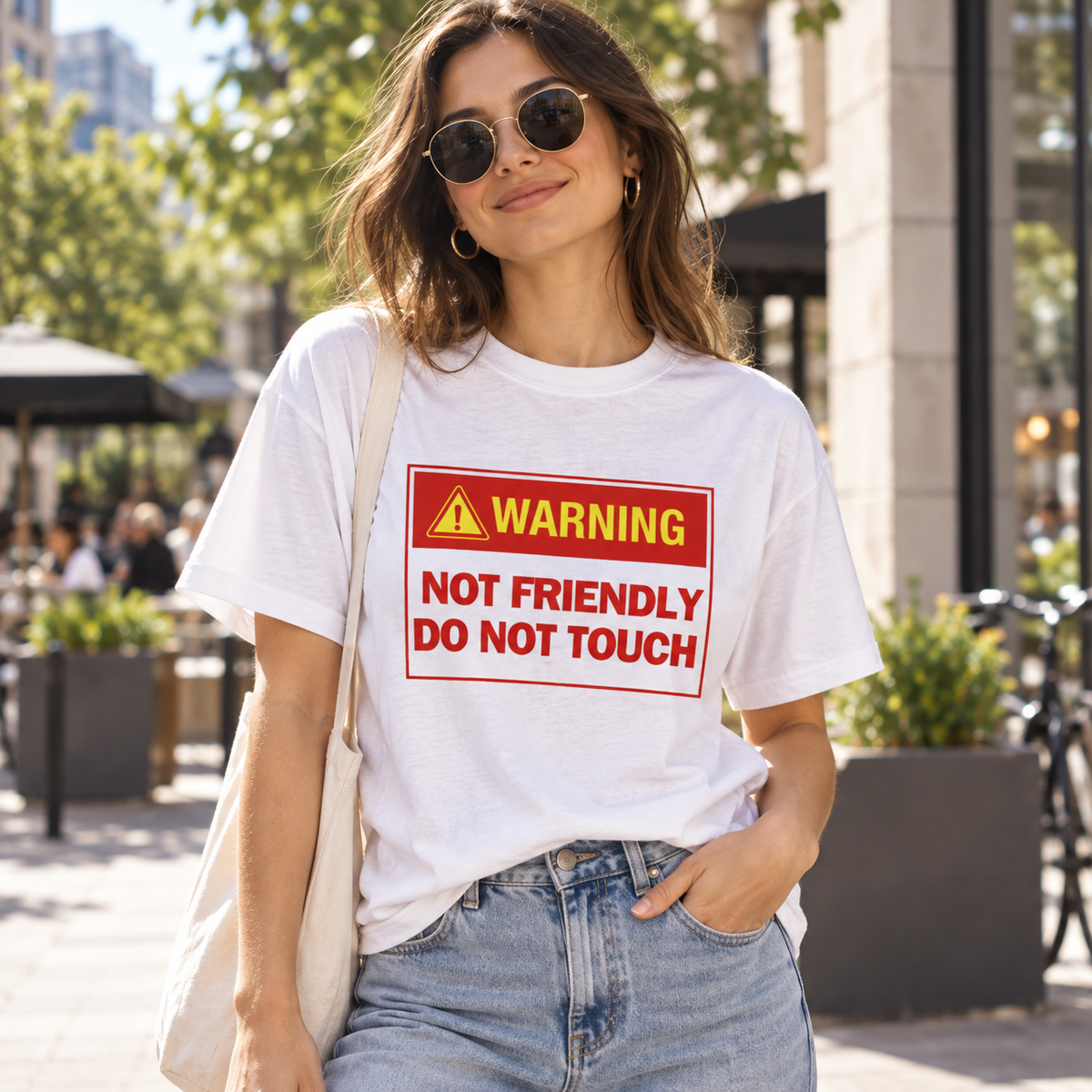 DO NOT TOUCH T-Shirt – Funny Warning Slogan Tee, lifestyle view 2
