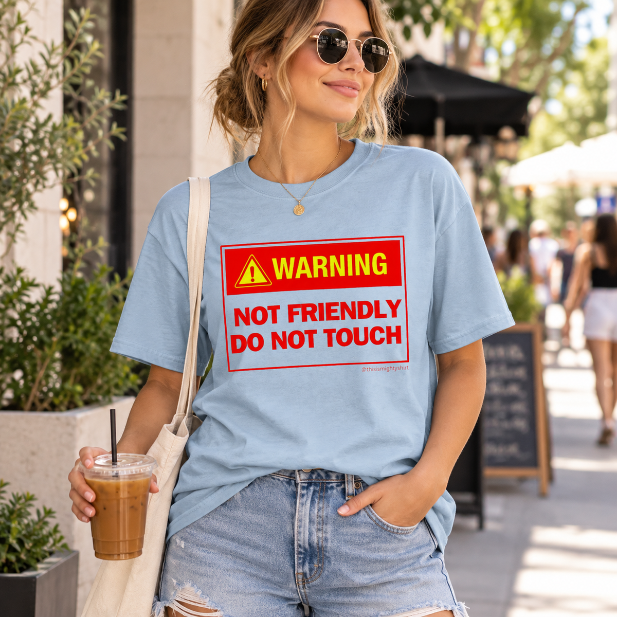 DO NOT TOUCH T-Shirt – Funny Warning Slogan Tee, lifestyle view 3