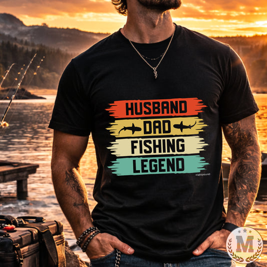 Husband Dad Fishing Legend T-Shirt – Funny Fisherman Gift