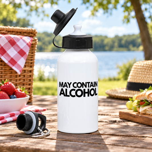 May Contain Alcohol 400ml Aluminium Water Bottle – Funny Drinking Gift, lifestyle view 1