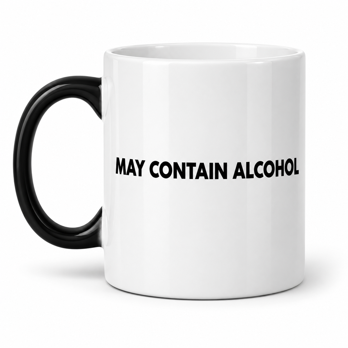 May Contain Alcohol colour-changing mug on a clean studio background
