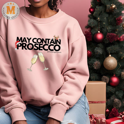 May Contain Prosecco Women's Christmas Jumper – Funny Festive Gift for Her