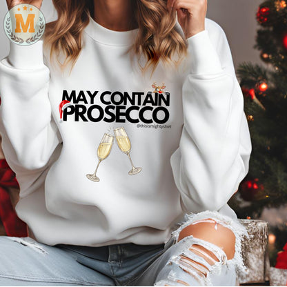 May Contain Prosecco Women's Christmas Jumper – Funny Festive Gift for Her
