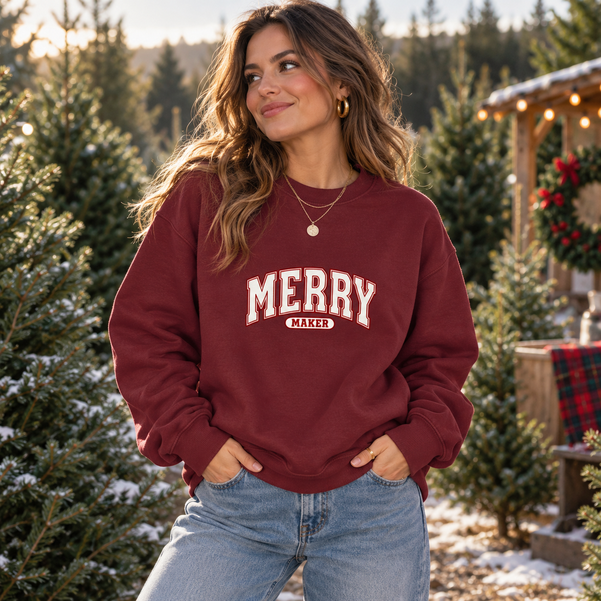 Merry Maker in Burgundy – festive lifestyle photo