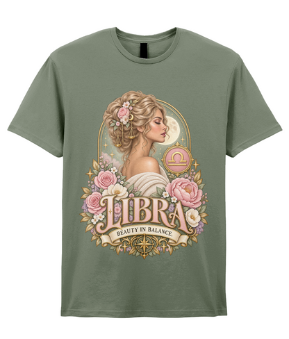 Libra Beauty in Balance Women's T-Shirt – Pink in Sage – front view