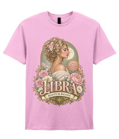 Libra Beauty in Balance Women's T-Shirt – Pink in Light Pink – front view