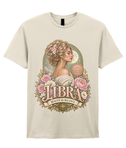 Libra Beauty in Balance Women's T-Shirt – Pink in Natural – front view