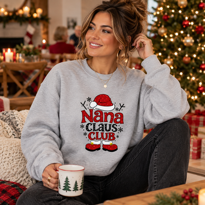 Nana Claus Club in Heather Grey – festive lifestyle photo