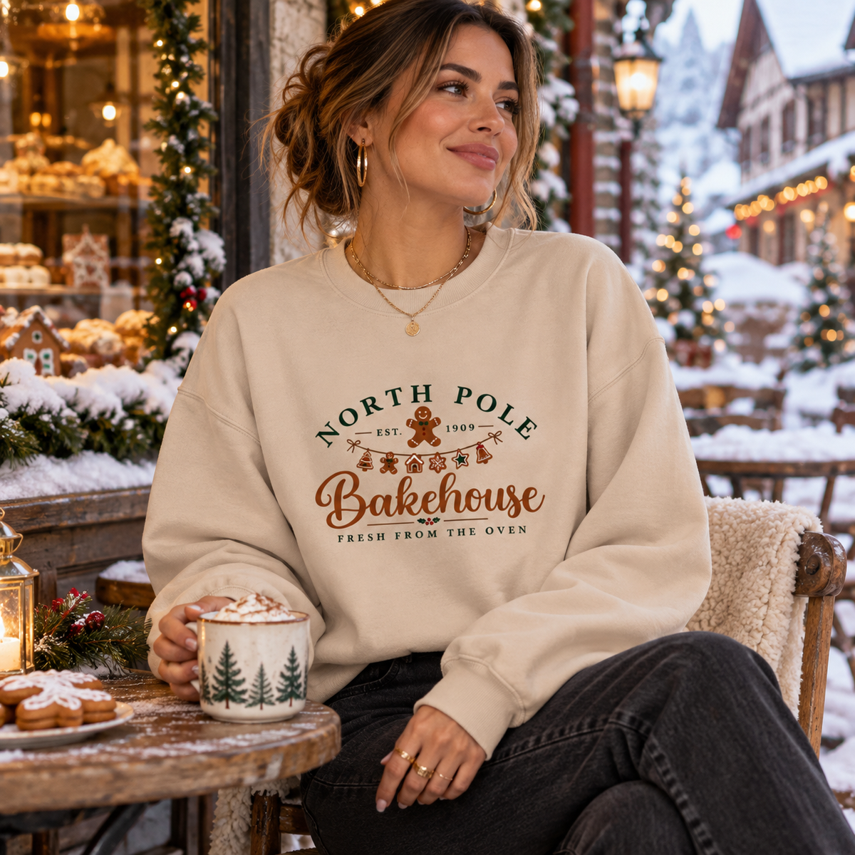 North Pole Bakehouse in Nude – festive lifestyle photo