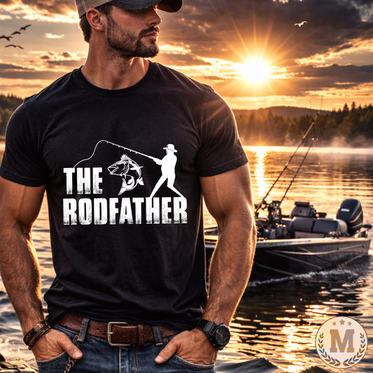 The Rodfather Fishing T-Shirt – Funny Angler Gift Tee