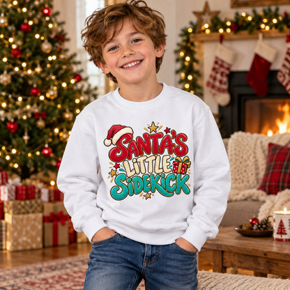 Santas Little Sidekick in Arctic White – festive lifestyle photo