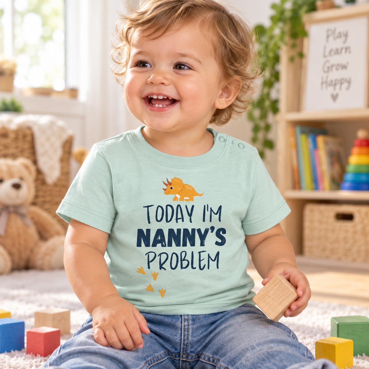 Today I'm Nanny's Problem Baby T-Shirt – Cute Gift from Nanny, lifestyle view 1