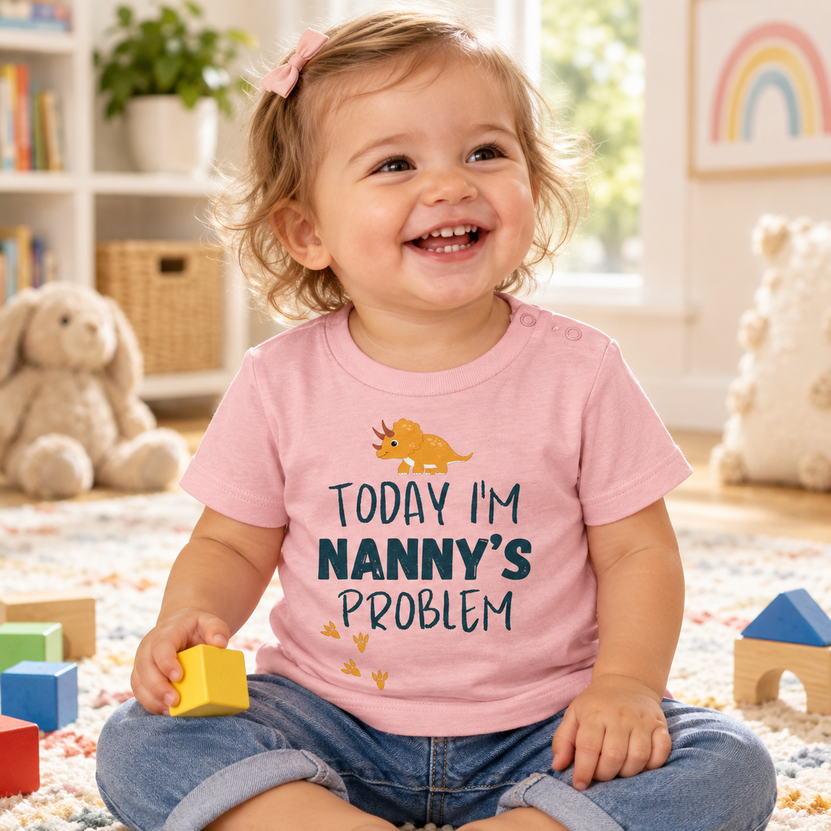 Today I'm Nanny's Problem Baby T-Shirt – Cute Gift from Nanny, lifestyle view 2
